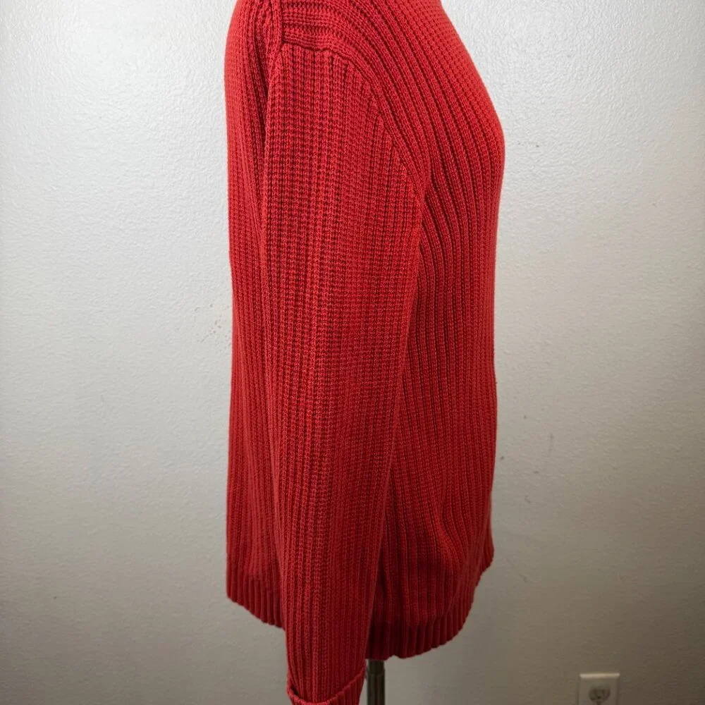 J Crew Oarsman Sweater Mens Medium‎ Red Crew Neck Cotton Fisherman
